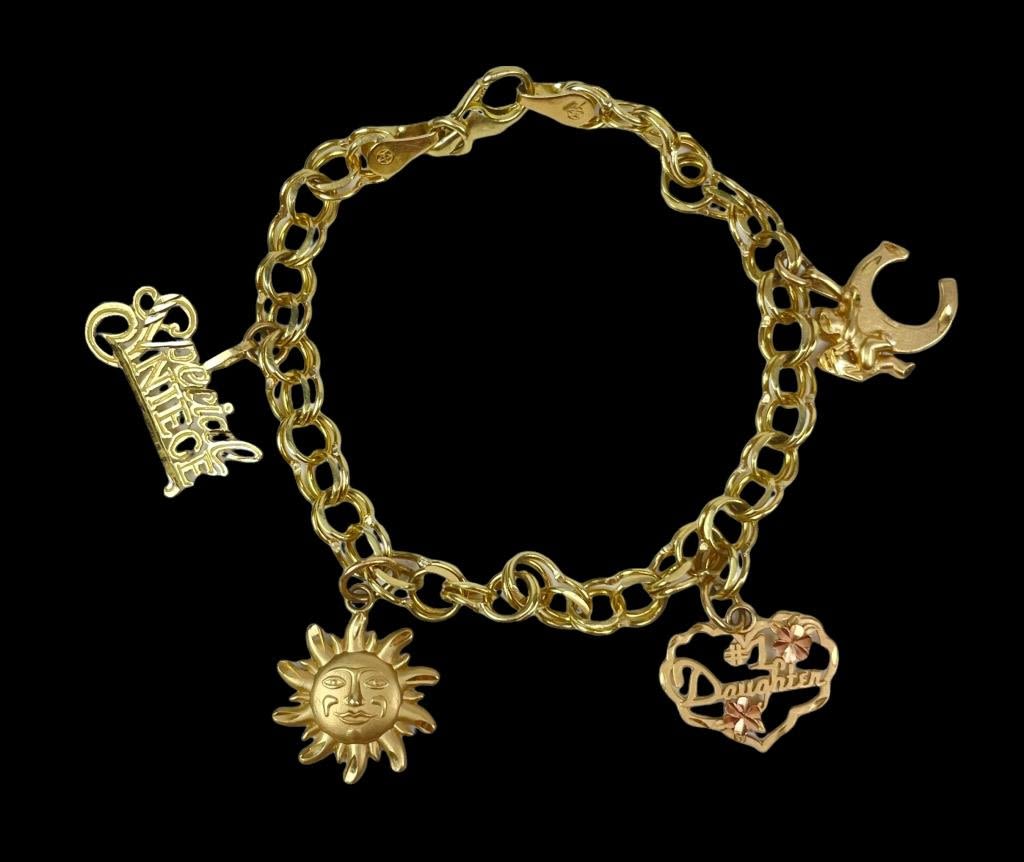 Appraisal: K Gold Charm Bracelet Good condition Total weight g