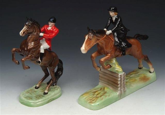 Appraisal: A BESWICK MODEL of a lady in black riding side