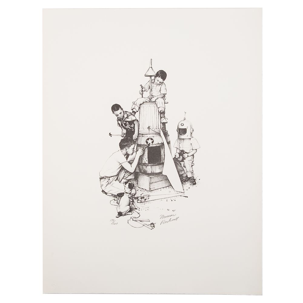 Appraisal: Norman Rockwell Rocket Ship Norman Percevel Rockwell American - lithograph