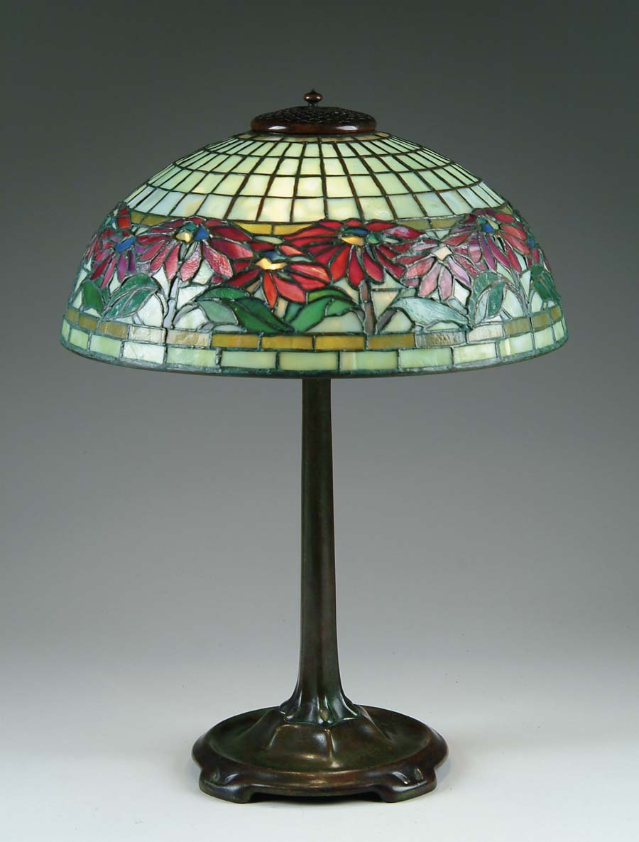 Appraisal: TIFFANY POINSETTIA LAMP Beautiful Tiffany poinsettia table lamp nicely mottled