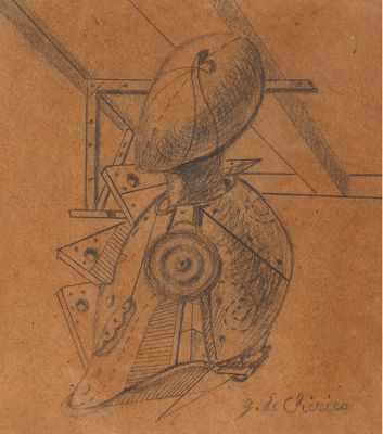 Appraisal: Giorgio de Chirico Italian - Untitled Graphite on tan paper