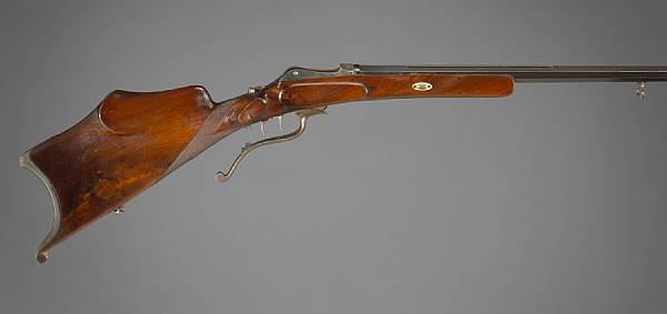 Appraisal: A German falling block schutzen rifle by J Kowar Serial