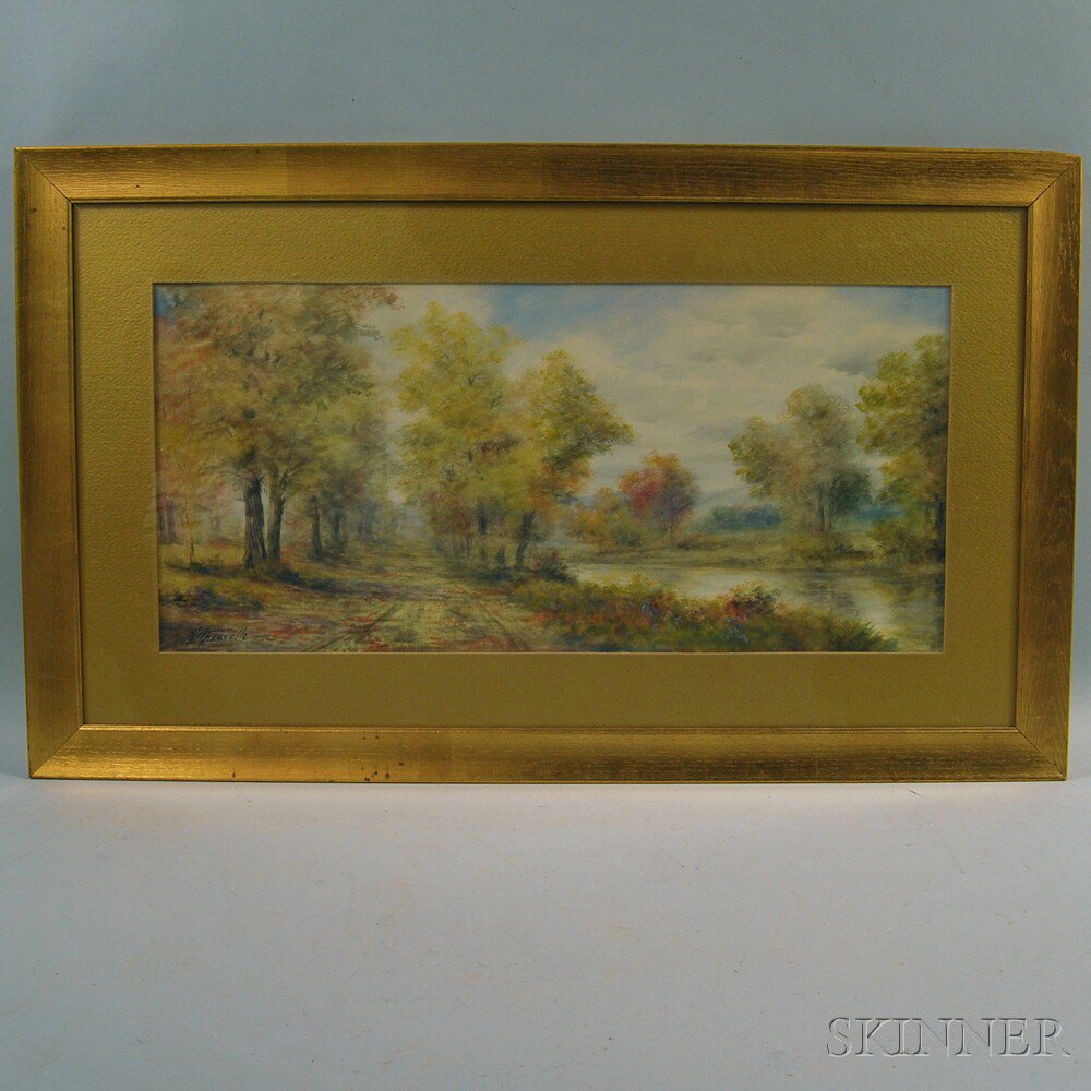 Appraisal: Geoff H Flavelle American b Early Autumn Landscape Signed GHFlavelle