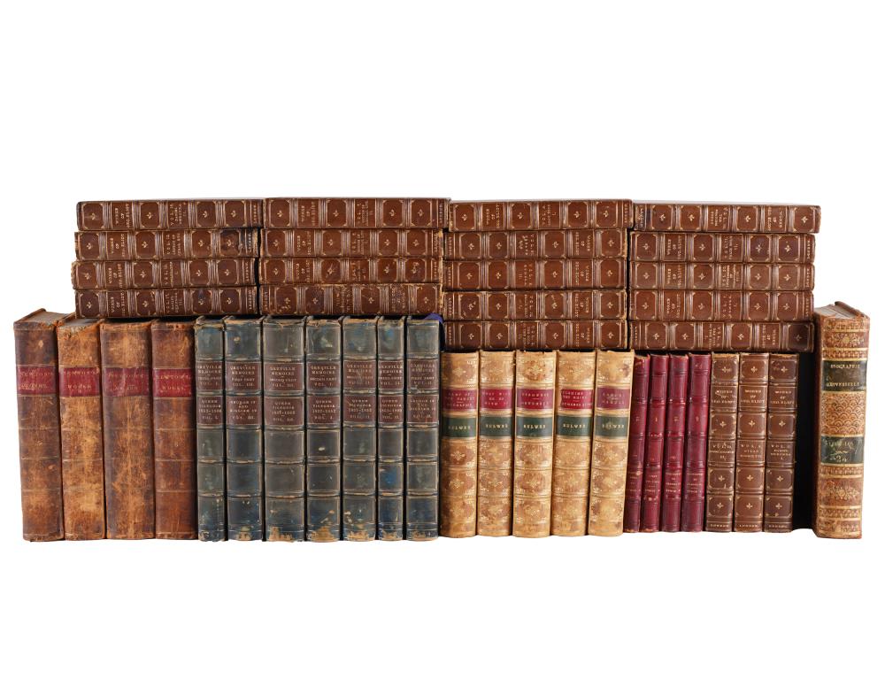 Appraisal: COLLECTION OF LEATHER-BOUND BOOKScomprising The Works of George Eliot Cabinet