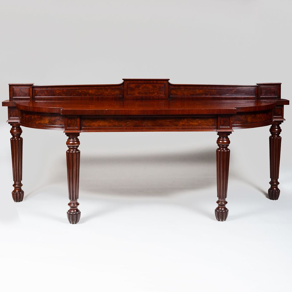 Appraisal: Large George IV Carved Mahogany Serving Table Stamped Gillows Lancanster