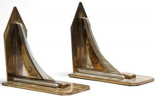 Appraisal: Pair of Art Deco Of flying buttress form in brass