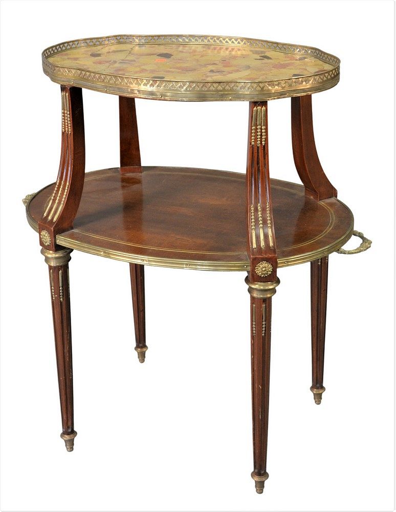 Appraisal: Louis XV Style Two Tier Table having marble top tier