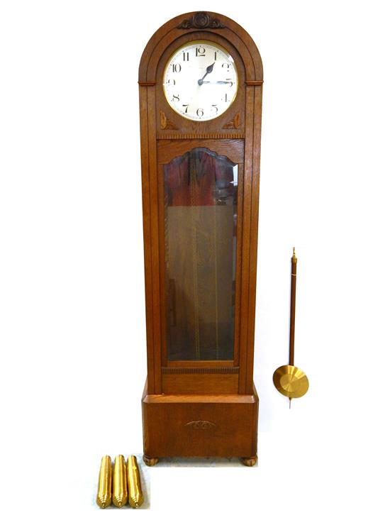 Appraisal: Art Deco Kienzle longcase clock with chimes rounded head and