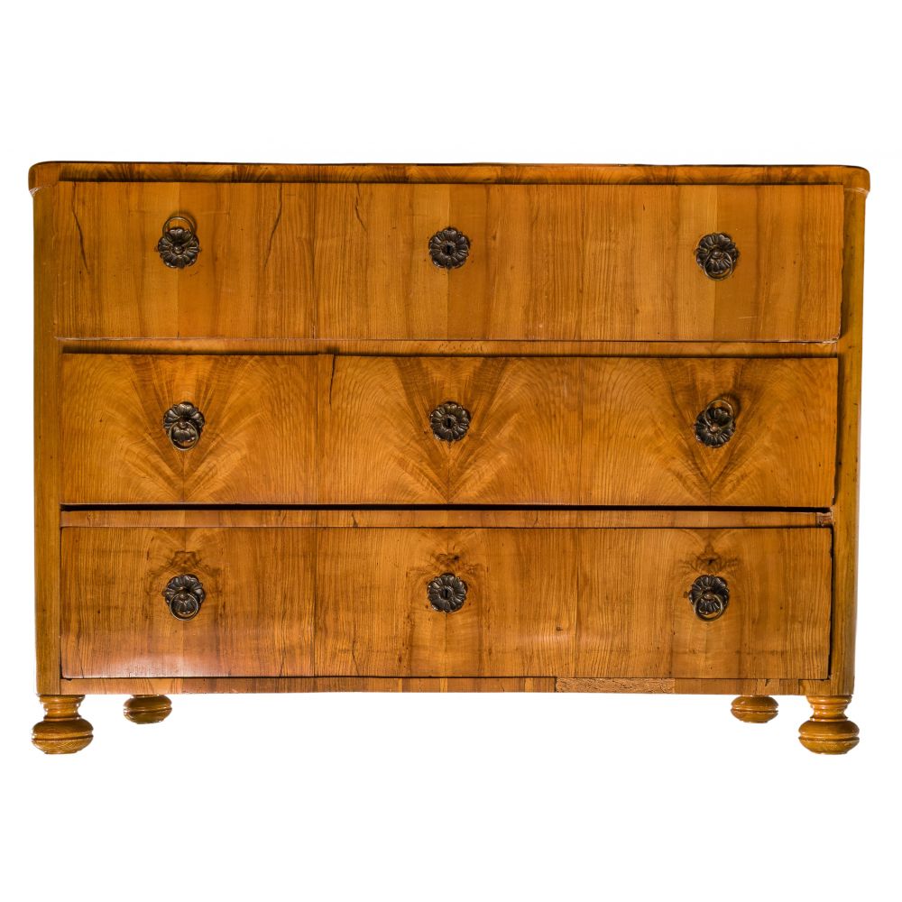 Appraisal: BIEDERMEIER FRUITWOOD CHEST OF DRAWERSHaving drawers each with lock surrounded