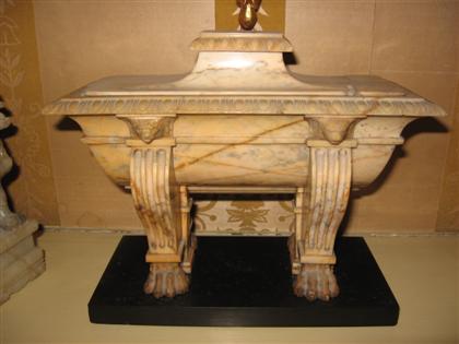 Appraisal: Italian Sienna marble miniature sarcophagus th century