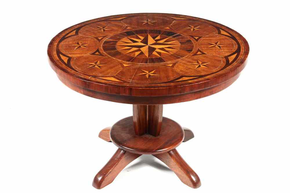 Appraisal: COFFEE TABLE - Unusual th c mahogany drum form coffee