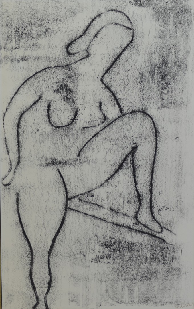 Appraisal: Alfred Birdsey Bermudian - charcoal on paper Nude signed lower