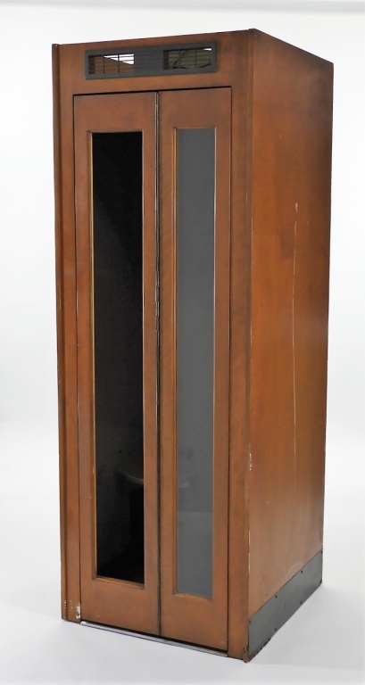 Appraisal: C VENTED DARK WOOD TELEPHONE PHONE BOOTH United States Circa