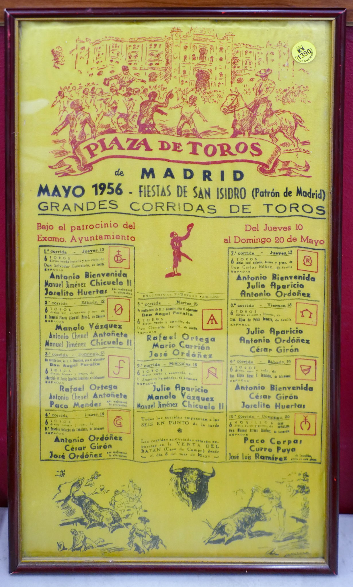 Appraisal: Plaza de Toros Framed Silk Framed ''x ''