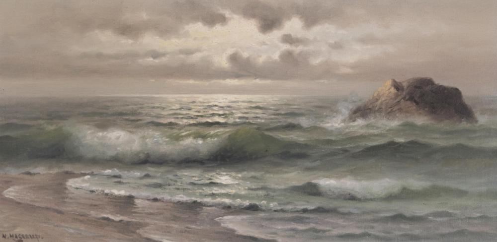 Appraisal: NELS HAGERUP San Francisco CA - oil on canvas seascape