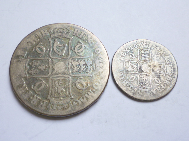 Appraisal: CHARLES I CROWN PIECE fair together with a shilling fair