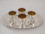 Appraisal: A set of silver German assay wine tots wt g