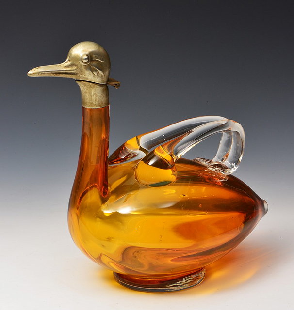 Appraisal: Art Deco style Czechoslovakian decanter modelled as a duck in