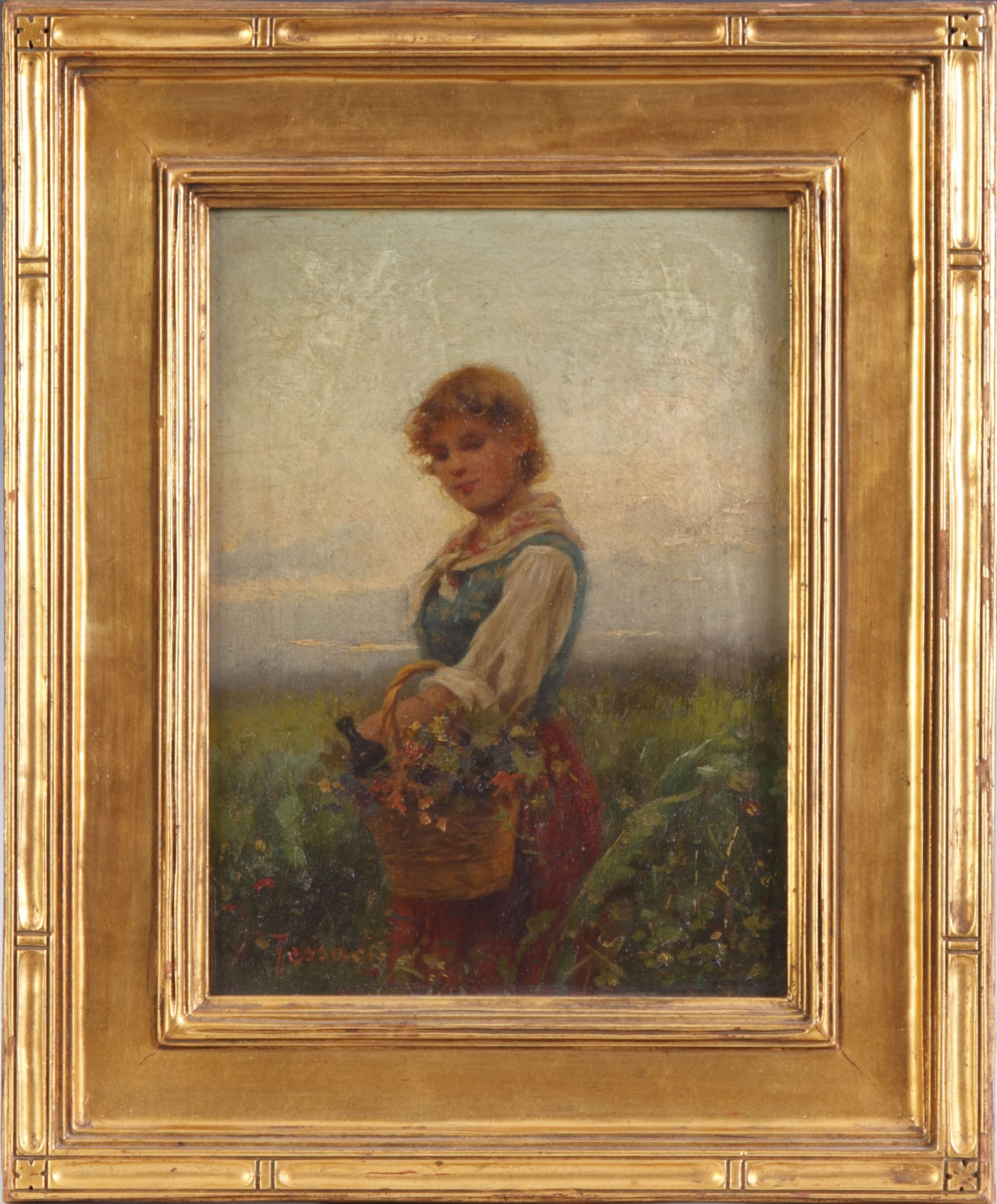 Appraisal: Vittorio Tessari Oil board Original condition frame x