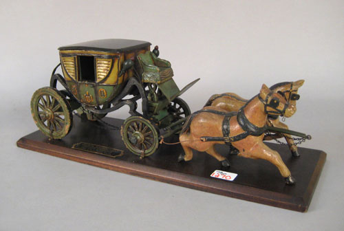 Appraisal: Carved and painted model of George Washington's carriage l