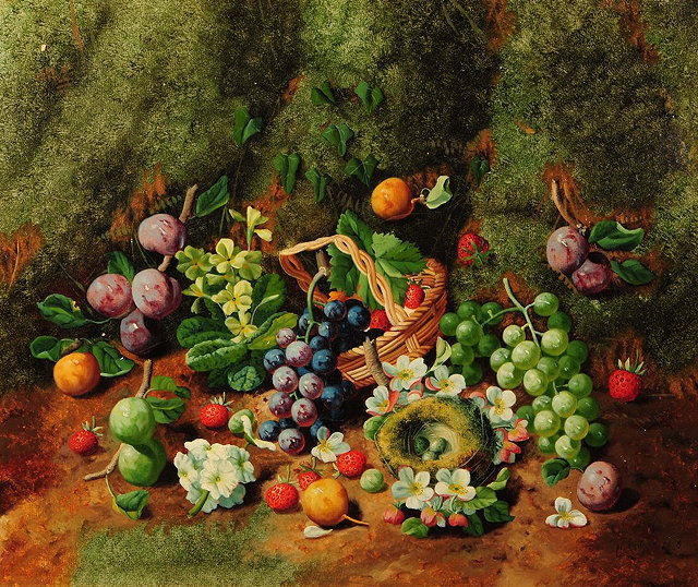 Appraisal: Henry John Livens - 'A Charming Fruit Piece' signed and