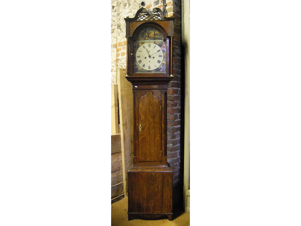 Appraisal: Late Georgian oak longcase clock with -day movement arched dial