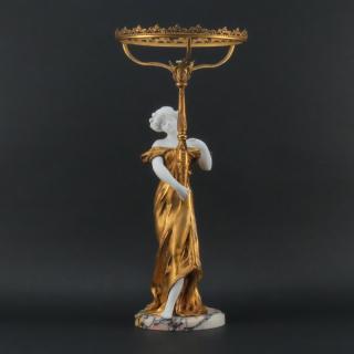 Appraisal: Mednat French th century Art Nouveau Gilt Bronze and Bisque