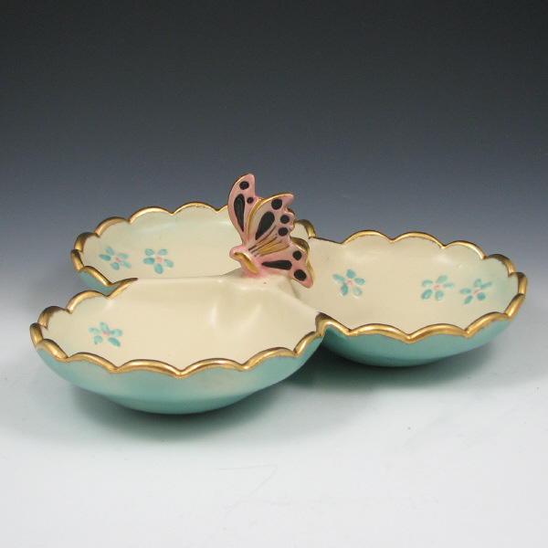 Appraisal: Hull Butterfly B Serving Tray w Gold - Mint Butterfly