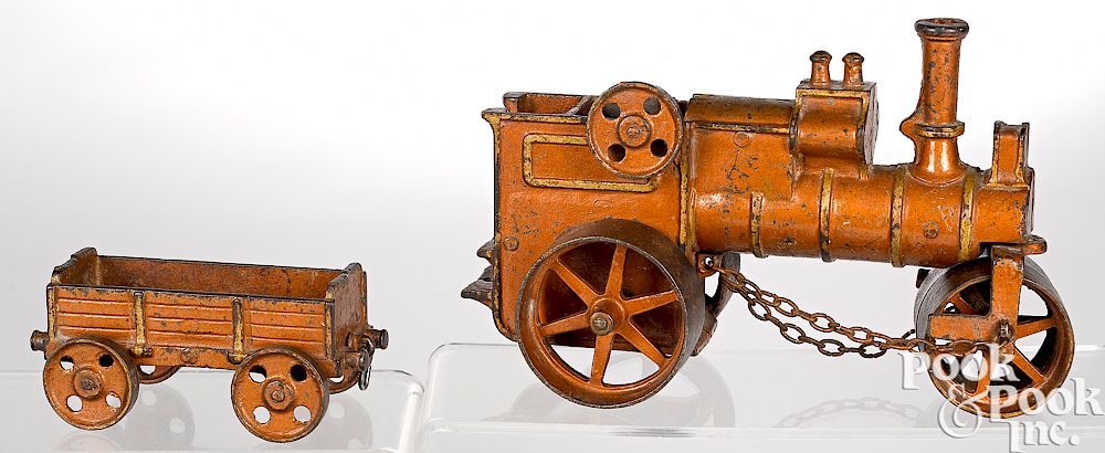 Appraisal: H Wallworks cast iron road roller and trailer H Wallworks