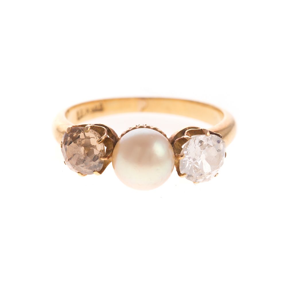 Appraisal: A Pearl Old Mine Cut Diamond Ring in K K