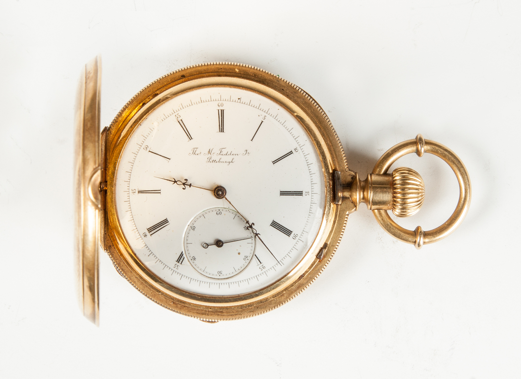 Appraisal: Thomas M Fadden K Gold Pocket Watch th Ave Pittsburgh