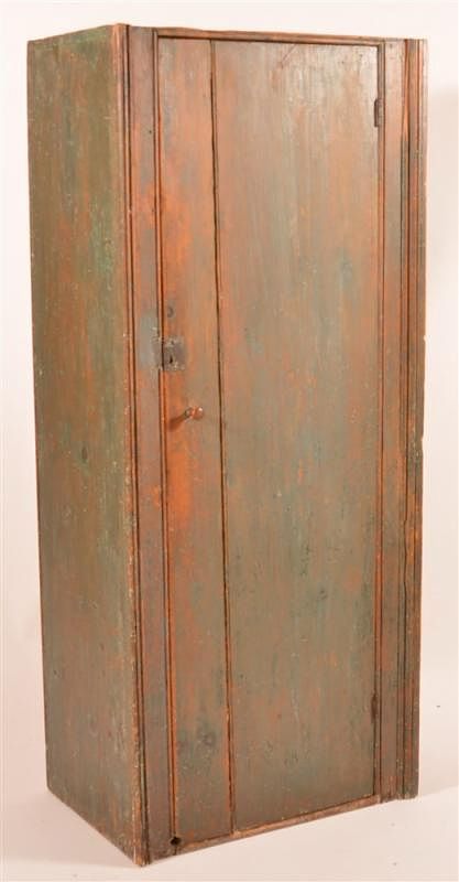 Appraisal: th C Pine Painted One Door Cupboard th C Pine