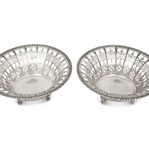 Appraisal: A Pair of German Silver Reticulated Bowls Late th Early