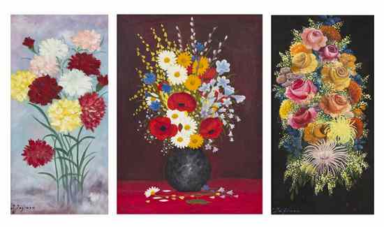 Appraisal: Igor von Jakimov Russian b Floral Still Lifes a group