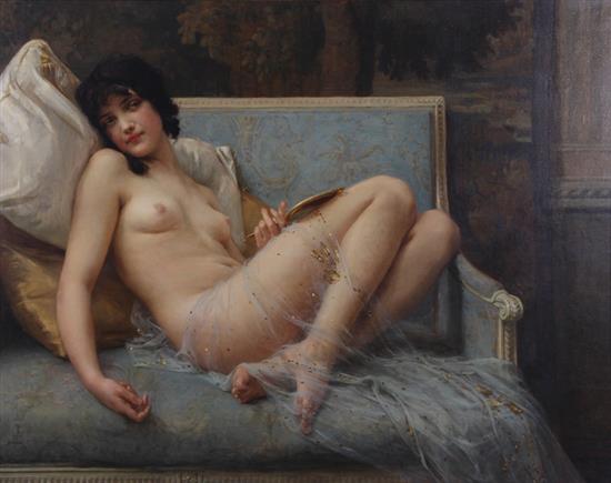 Appraisal: Guillaume Seignac French - INDOLENCE oil on canvas framed signed