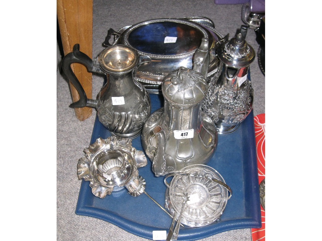 Appraisal: Tray lot of EP - coffee pots tureens etc