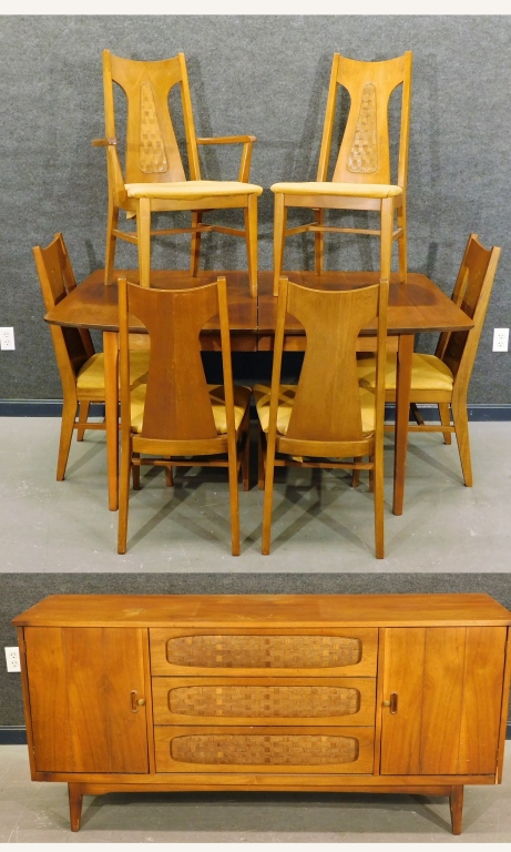 Appraisal: PC LIBERTY CHAIR COMPANY MCM DINING ROOM SET United States