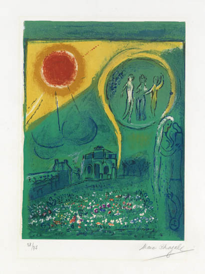 Appraisal: MARC CHAGALL Le Carrousel du Louvre Color lithograph on cream