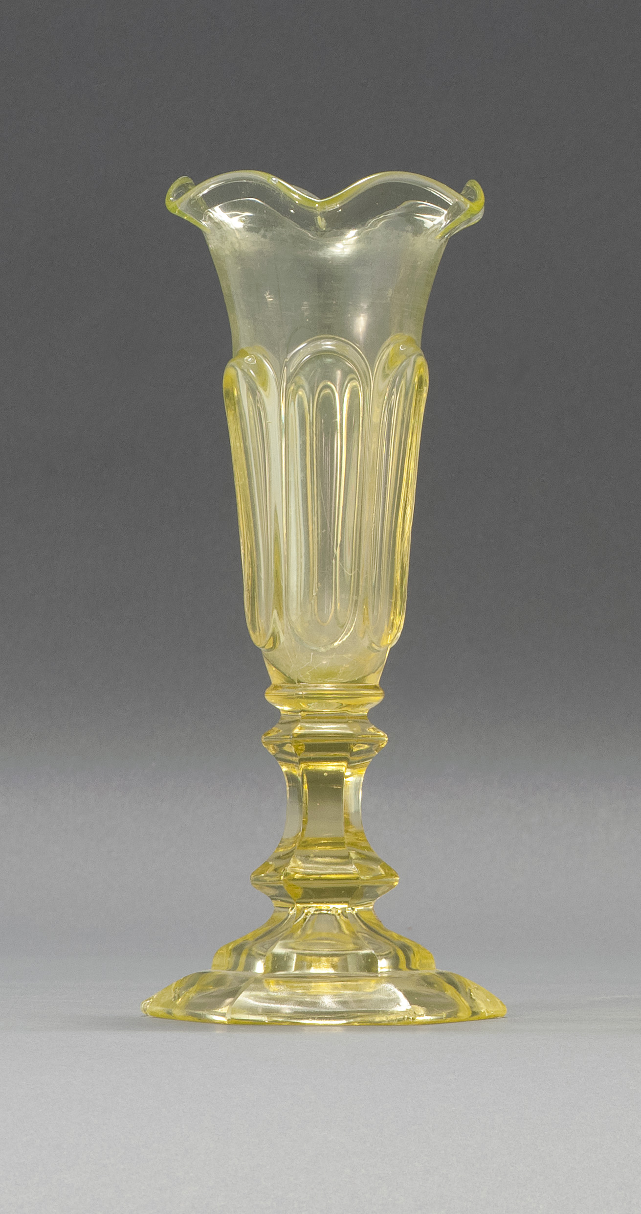 Appraisal: SANDWICH GLASS COMPANY PRESSED GLASS VASE Mid- th CenturyIn Loop