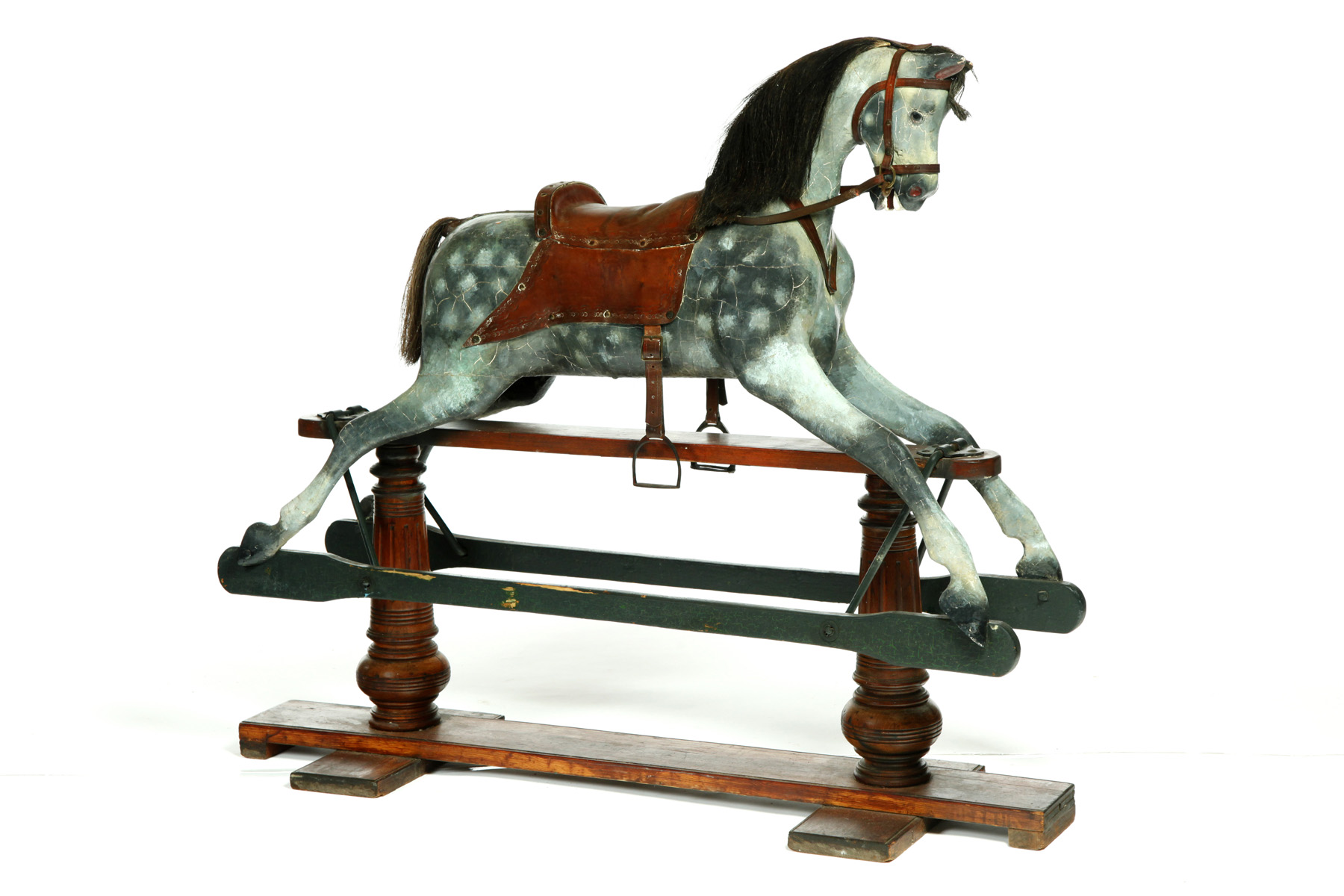 Appraisal: ROCKING HORSE Germany late th-early th century Carved wooden horse