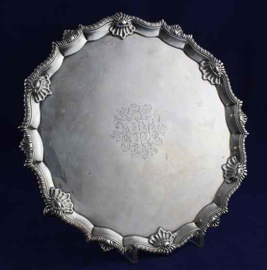 Appraisal: A George III silver salver of shaped circular form with