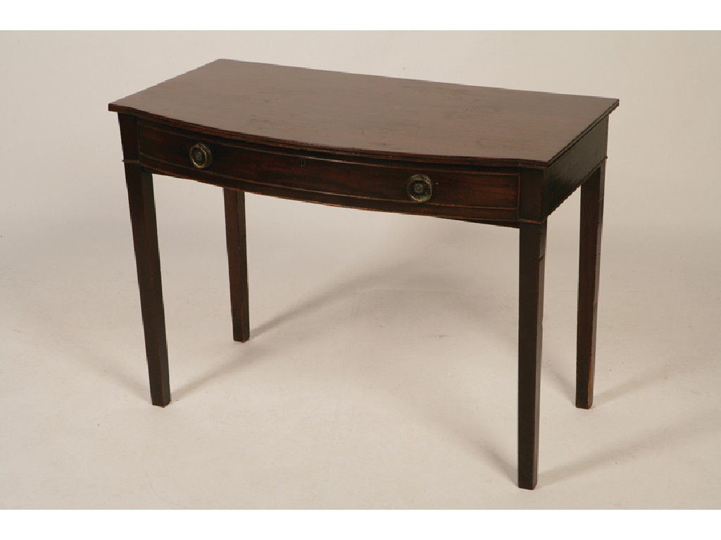 Appraisal: A LATE GEORGE III MAHOGANY SIDE TABLE with a D