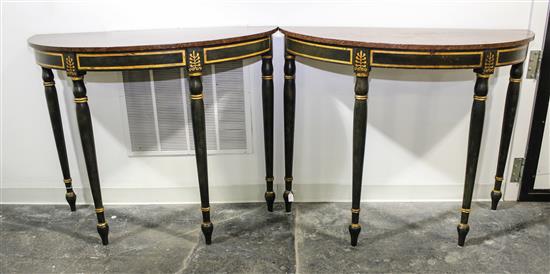 Appraisal: Sale Lot A Pair of Italian Style Console Tables with