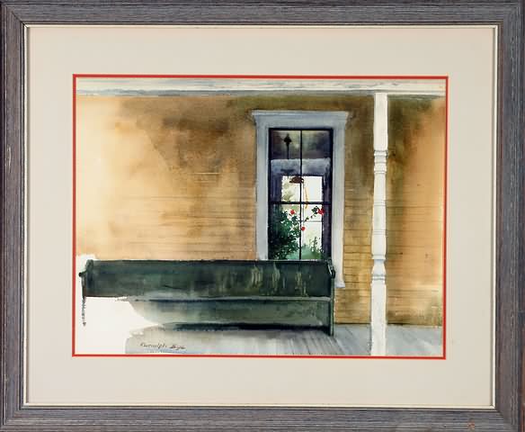 Appraisal: The Green Bench watercolor x sight SLL Artist American -