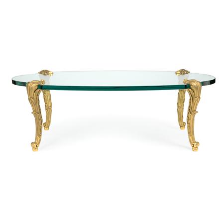 Appraisal: Rococo Style Glass Top Gilt-Bronze Low Table Estimate -