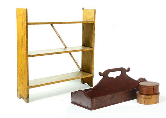 Appraisal: TOOL CARRIER TWO PANTRY BOXES AND A SET OF SHELVES