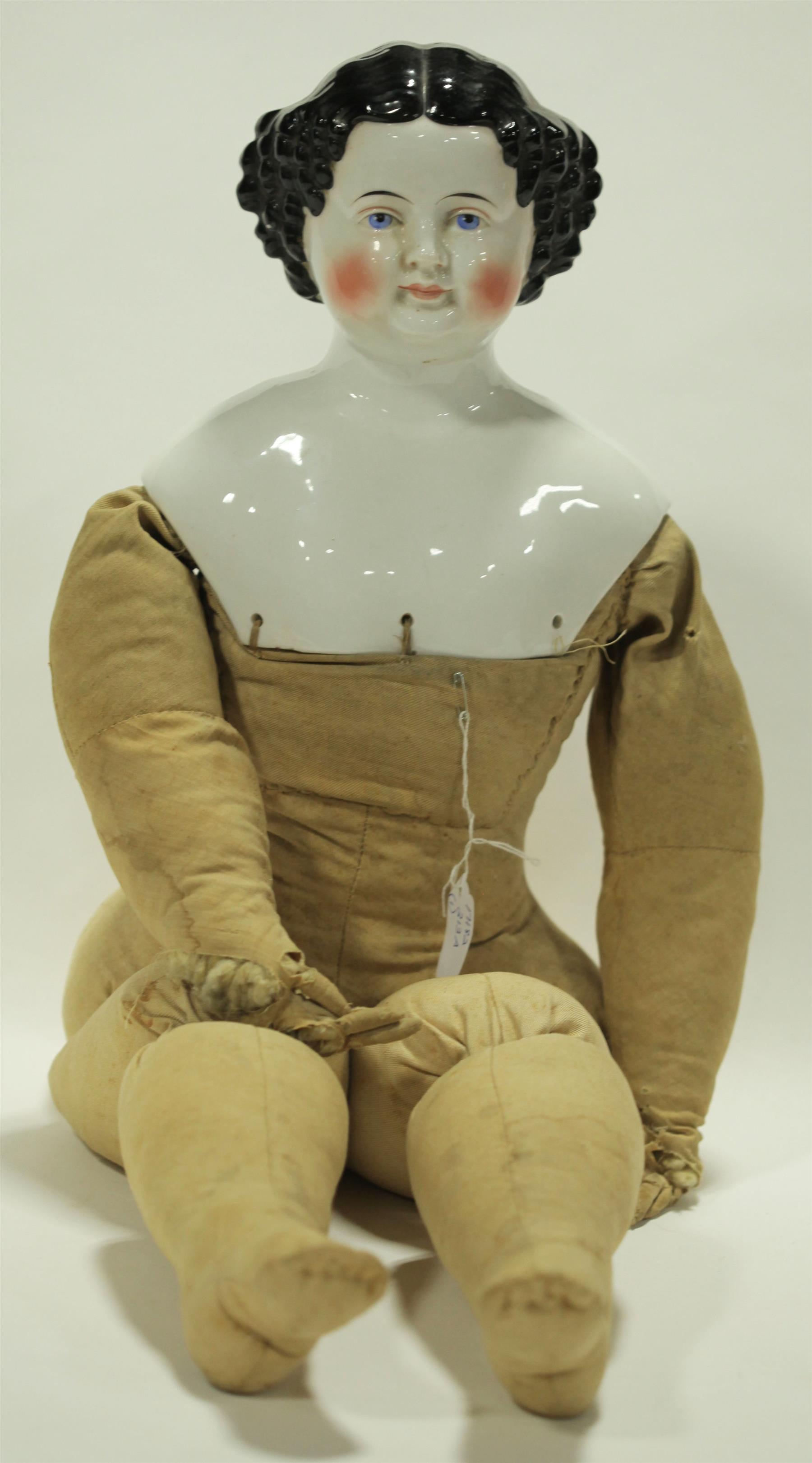 Appraisal: INCH CHINA HEAD DOLL Mid to late th century probably