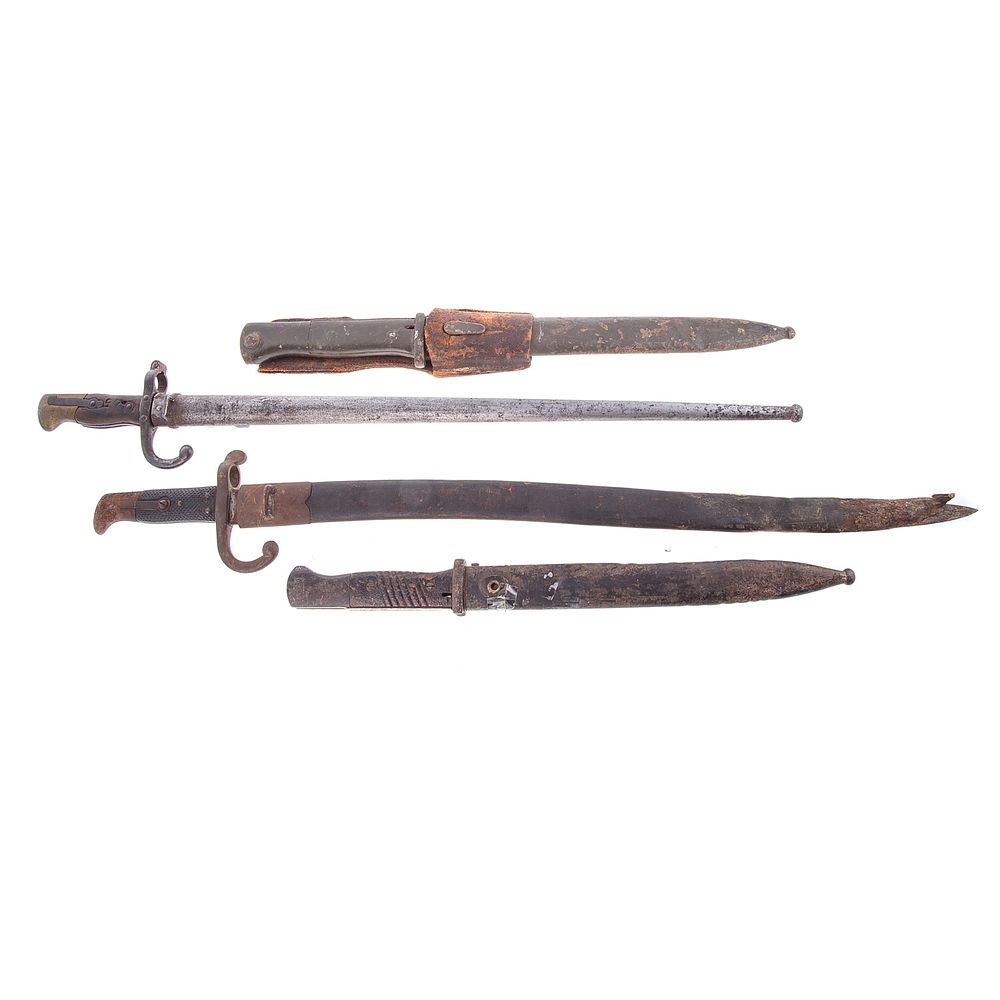 Appraisal: Assorted German Bayonets K bayonet with sheath WW bayonet marked