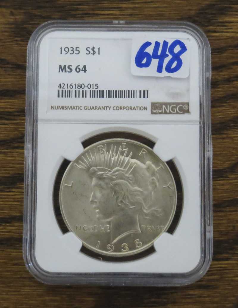 Appraisal: U S PEACE TYPE SILVER DOLLAR -P NGC encapsulated and