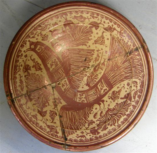 Appraisal: Hispano Moresque copper lustre charger th century the centre decorated